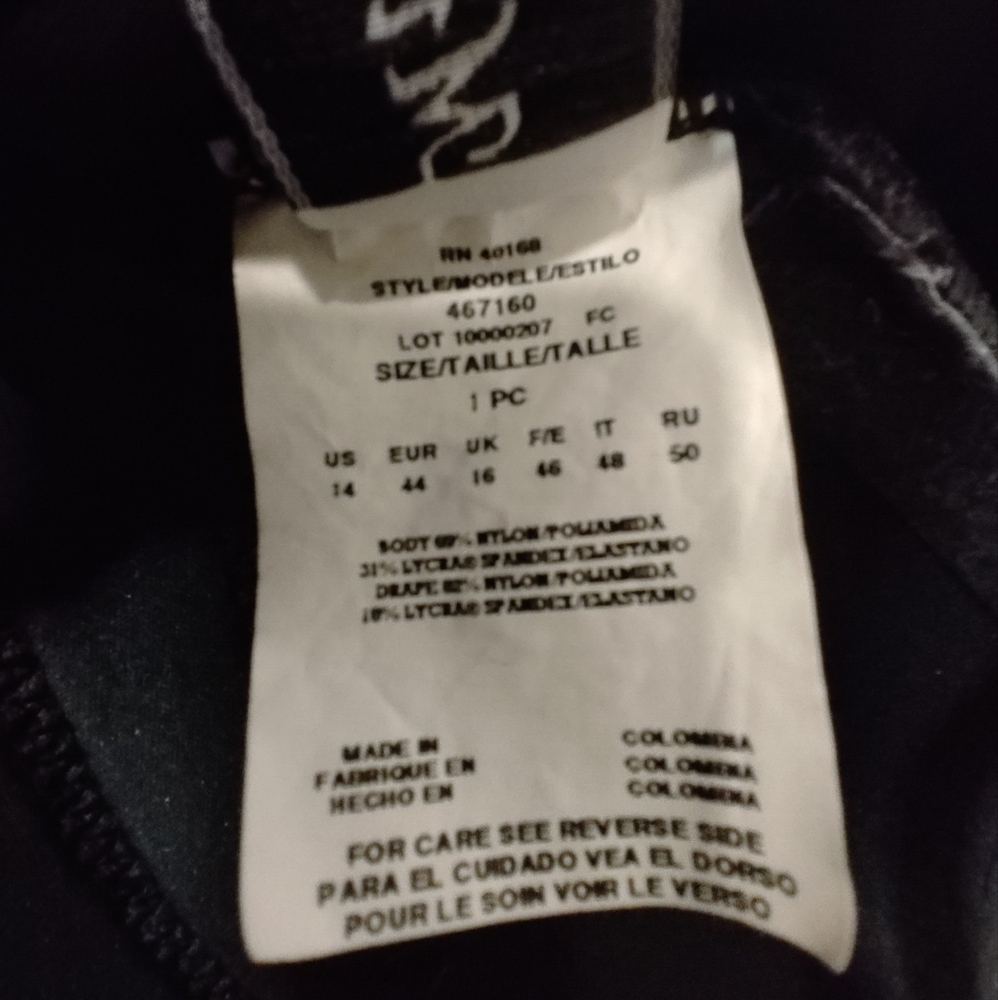 Miraclesuit Swimsuit Black Sanibel V Neck Slimmer One Piece 14 - Picture 4 of 11